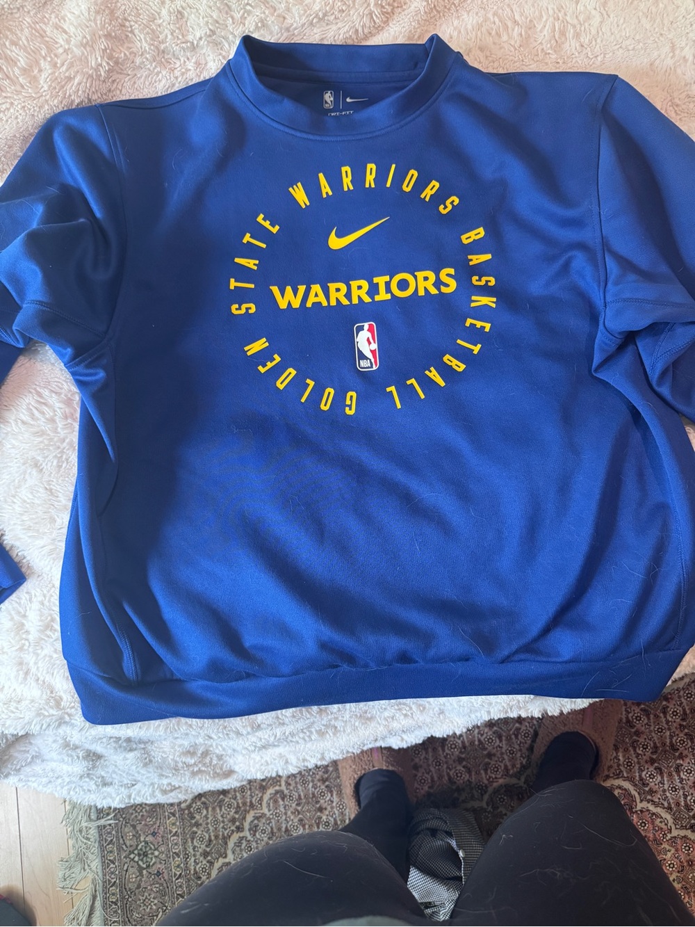 Nike Golden State Warriors Blue & Yellow Dri-fit Sweatshirt